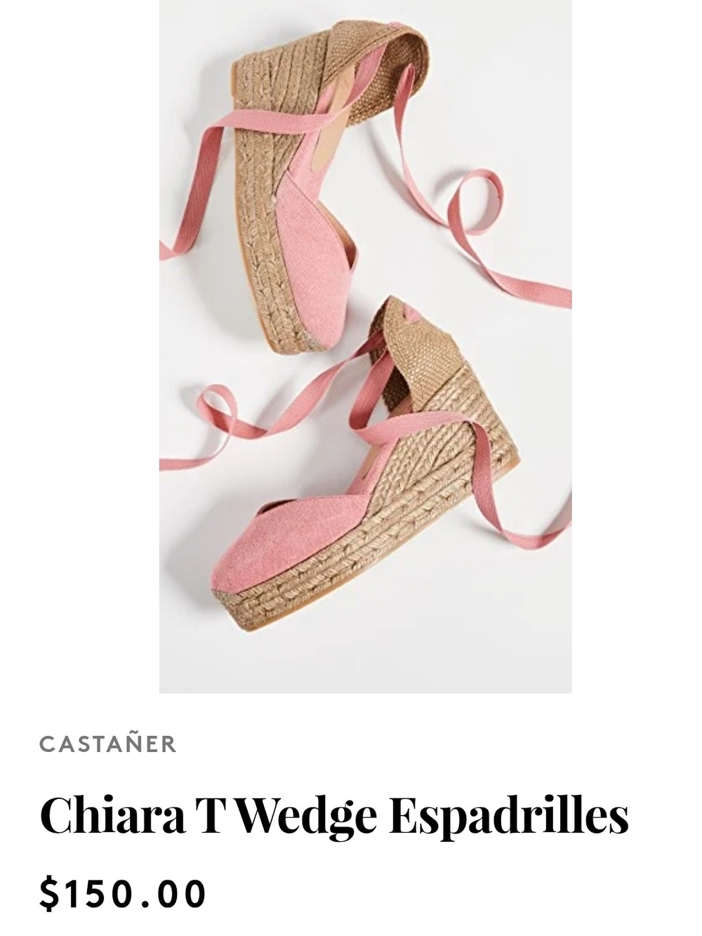 Pink Chiara T Wedge Espadrilles
